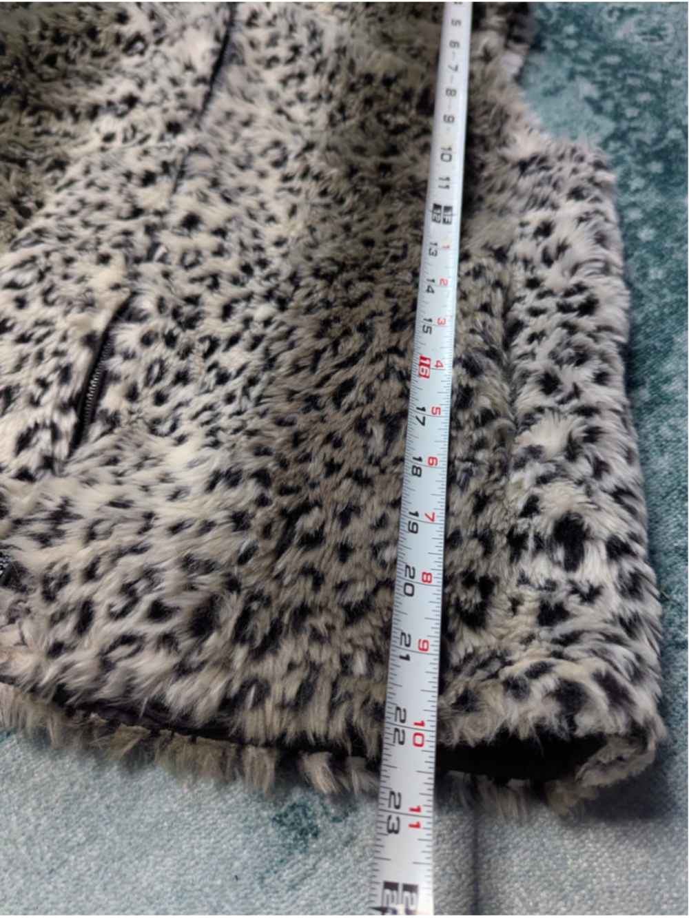 Vintage Reversible Faux Fur Leopard Print Full Zip Vest Sz L - Picture 10 of 10